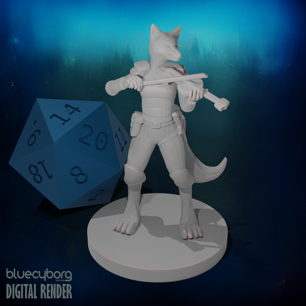 Kitsune Bard with Violin 28mm Scale Miniature