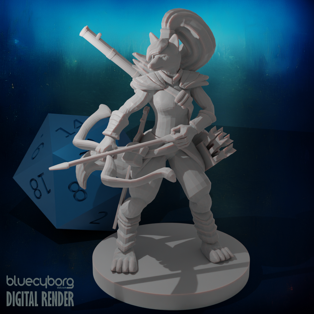 Kitsune Ranger Kitsune Ranger 28mm Scale Miniature for D&D, Shapeways, Pathfinder and ...