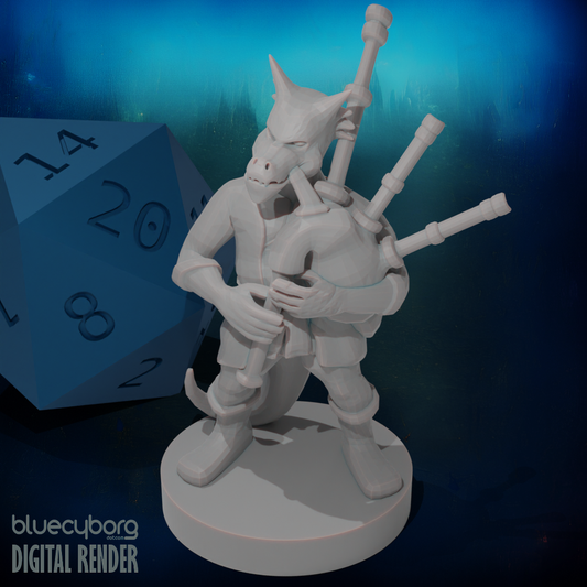 Kobold Bard with Bagpipes 28mm Scale Miniature