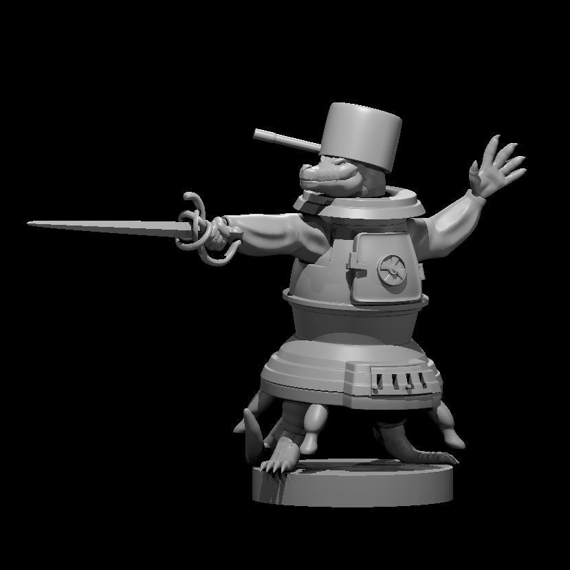 Kobold Fighter Obese with Stove as Armor 28mm Scale Miniature