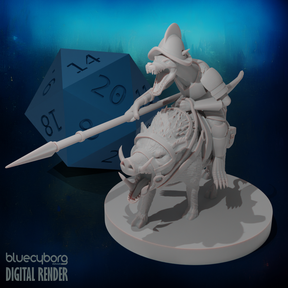 Kobold Paladin on Boar Mount 28mm Scale Miniature