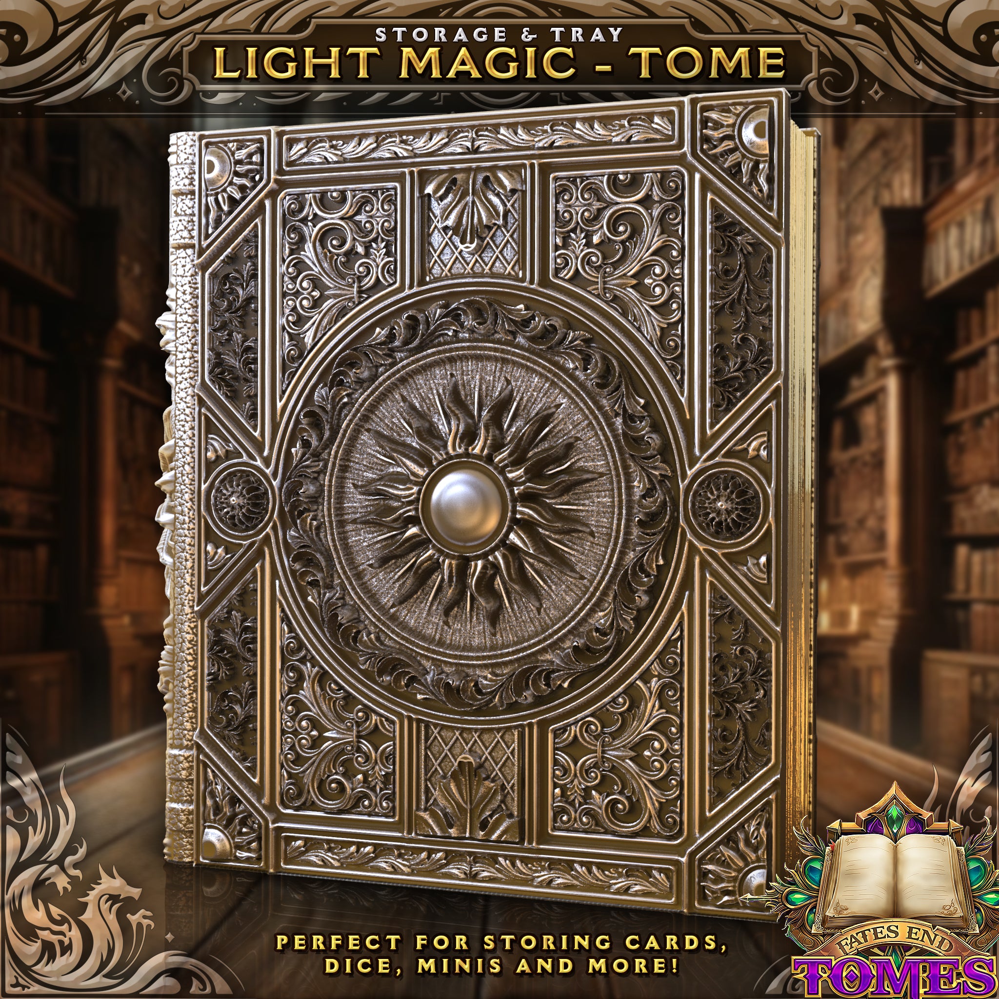 Light Magic Tome - Storage / Roll Tray / Dice Tower