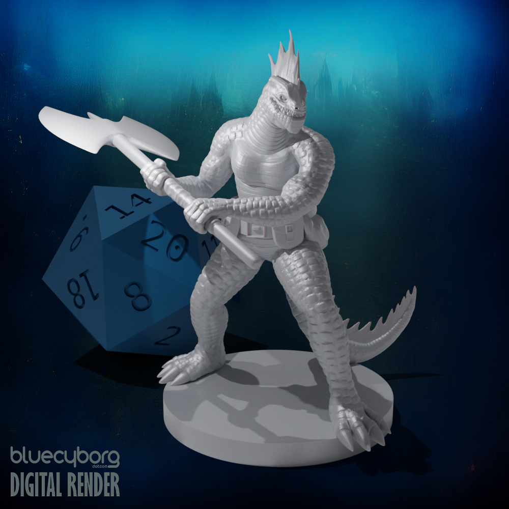 Lizardfolk Barbarian 28mm Scale Miniature