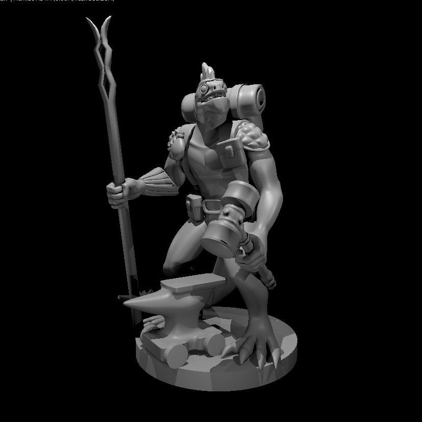 Lizardfolk Artificer - 28mm Scale Miniature