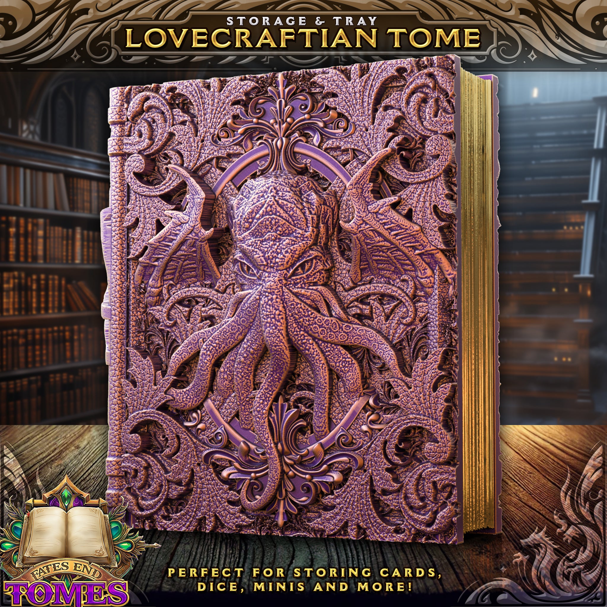 Lovecraftian Tome - Storage / Roll Tray / Dice Tower