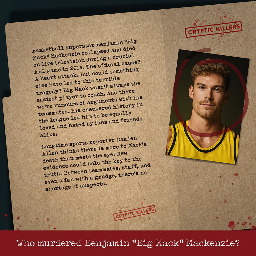 Murder of an MVP - Cryptic Killers - Unsolved Murder Mystery Case File Game