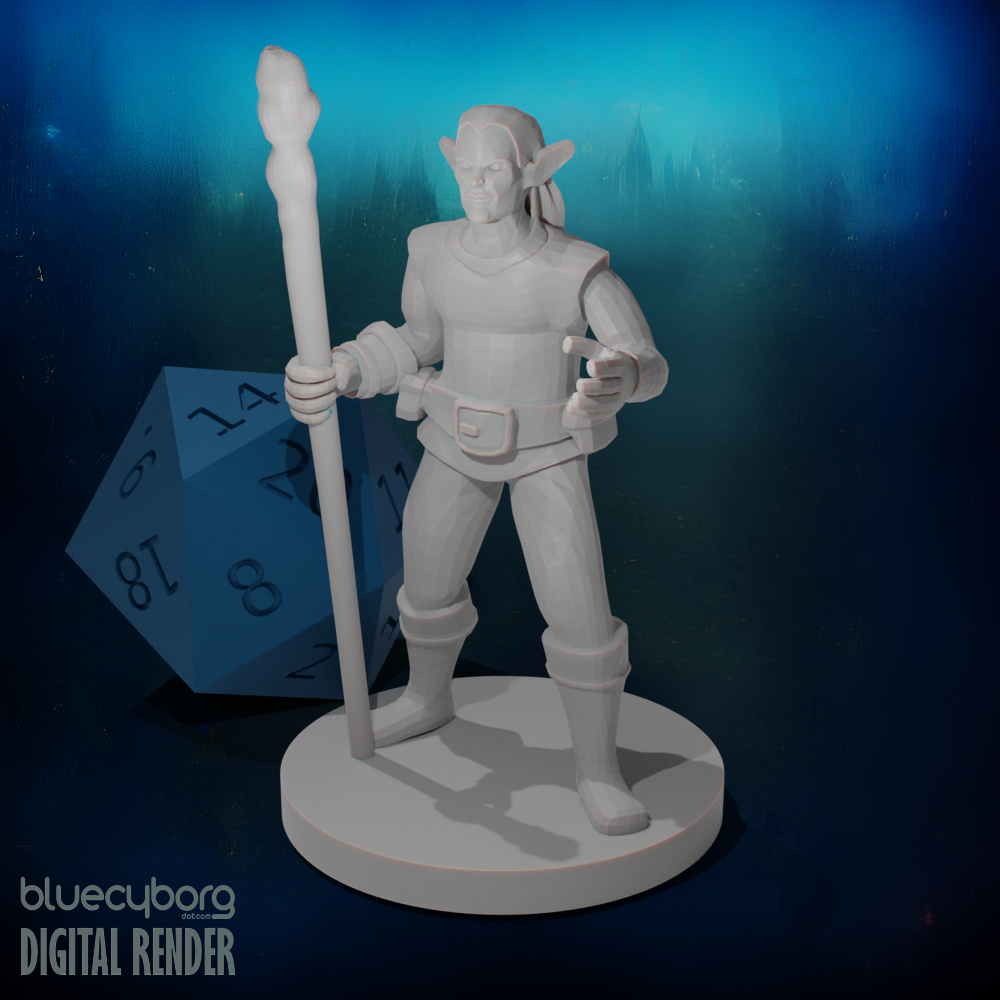 Male Elf Druid 28mm Scale Miniature