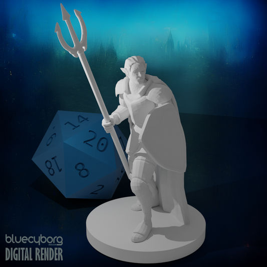 Male Elven Cleric of Tempest 28mm Scale Miniature