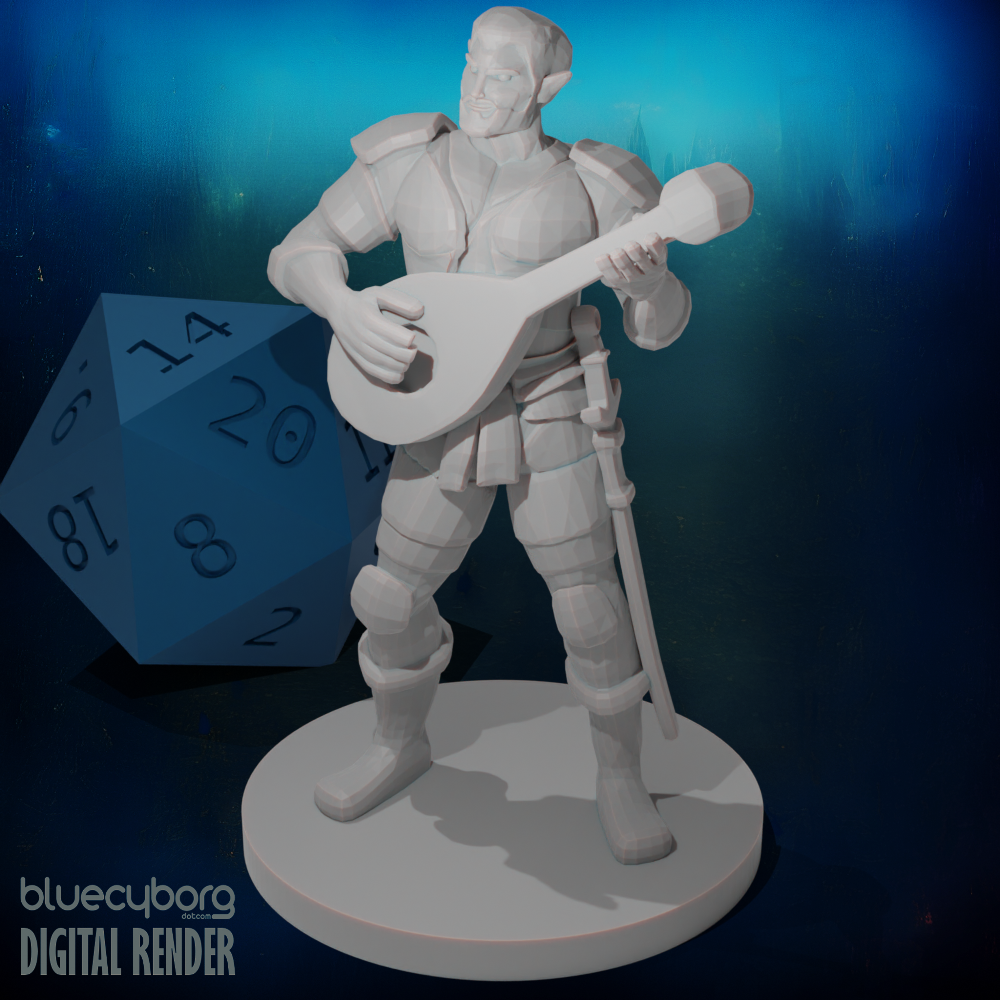 Male Half Elf Bard 28mm Scale Miniature