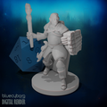 Male Human Druid Club and Shield 28mm Scale Miniature