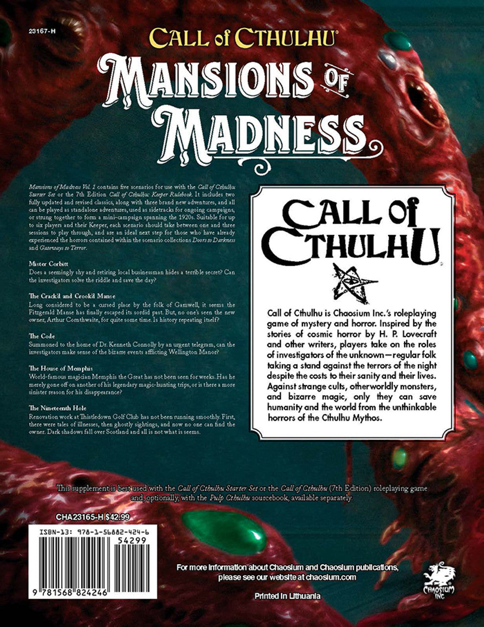 Call of Cthulhu - 7e Mansions of Madness Vol. 1 Behind Closed Doors Hardcover