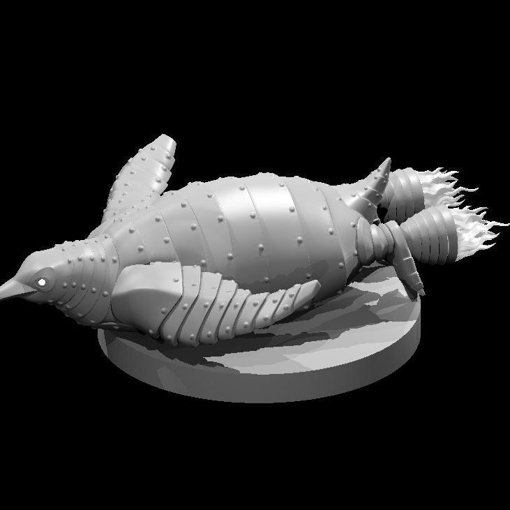 Mecha Penguin Sliding - 28mm Scale Miniature