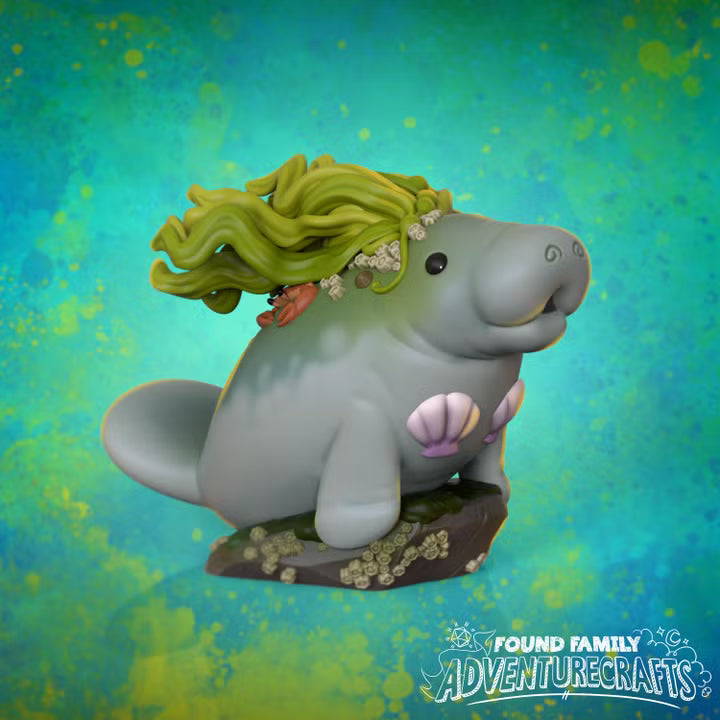 Mermanatee by Found Family Adventurecrafts — colour reference render; supplied unpainted
