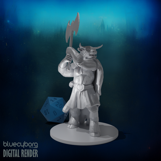 Minotaur Male Barbarian 28mm Scale Miniature