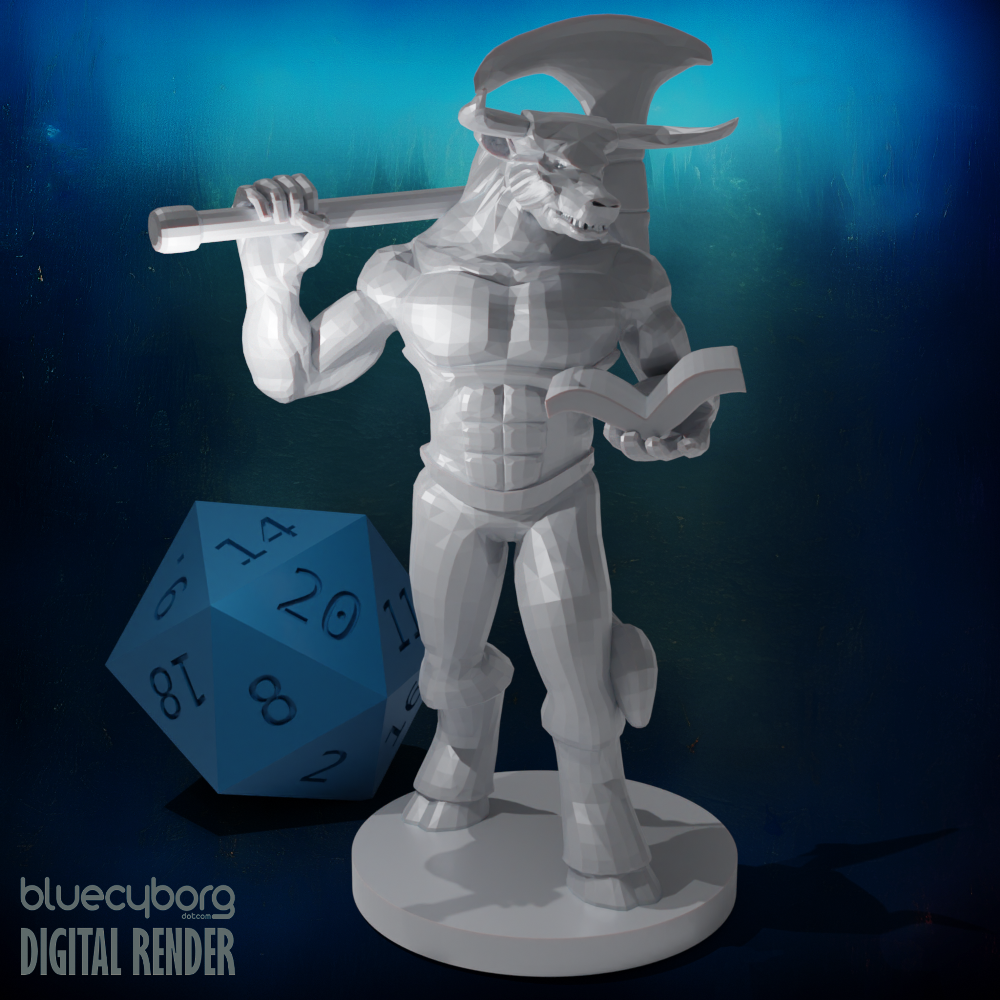 Minotaur Male Barbarian 2 28mm Scale Miniature