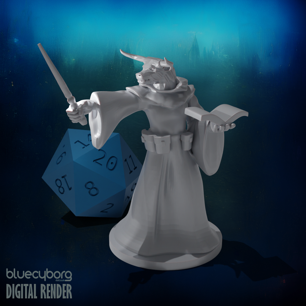 Minotaur Wizard with Wand 28mm Scale Miniature for D&D, Shapeways ...
