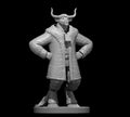 Minotaur Male Bard with big fur coat - 28mm Scale Miniature
