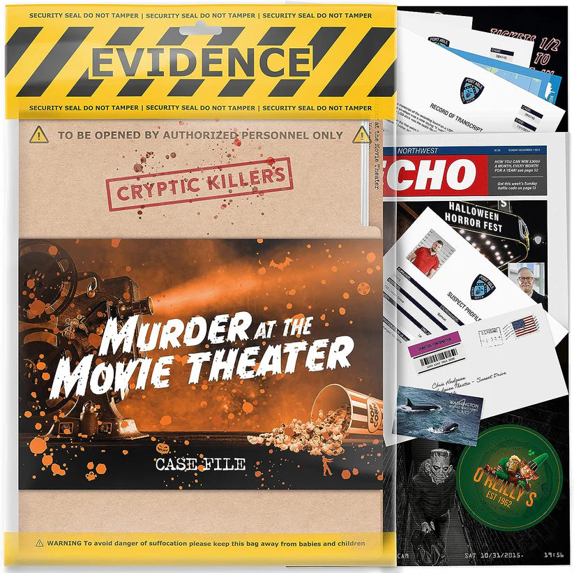Murder at the Movie Theater - Cryptic Killers - Unsolved Murder Mystery Case File Game