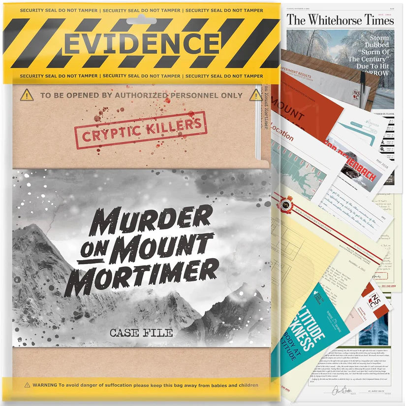 Murder on Mount Mortimer - Cryptic Killers - Unsolved Murder Mystery Case File Game