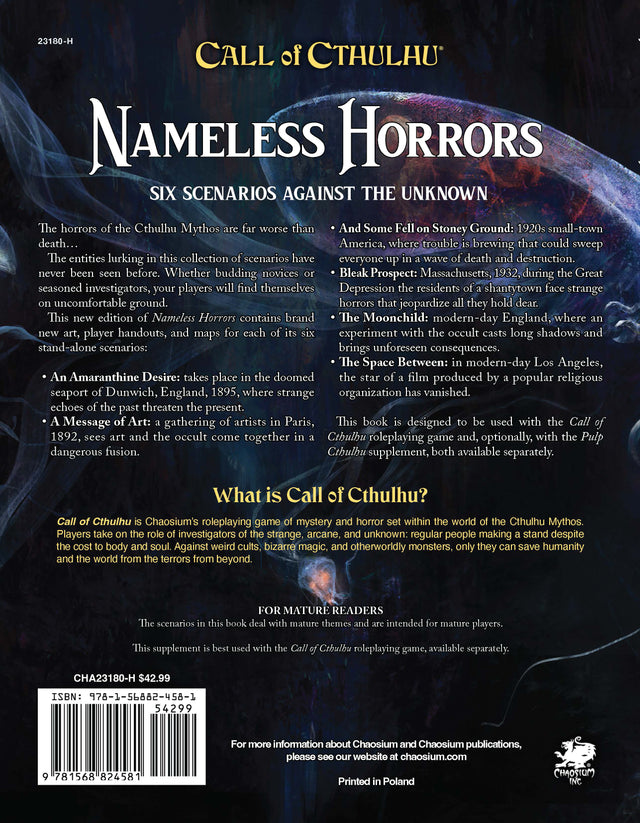 Call of Cthulhu - 7e Nameless Horrors Hardcover