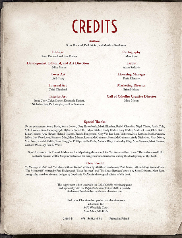 Call of Cthulhu - 7e Nameless Horrors Hardcover