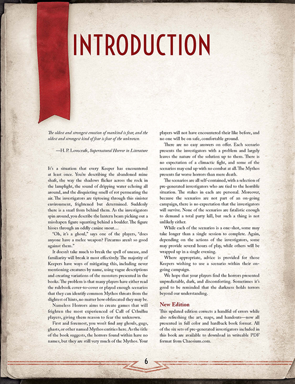 Call of Cthulhu - 7e Nameless Horrors Hardcover