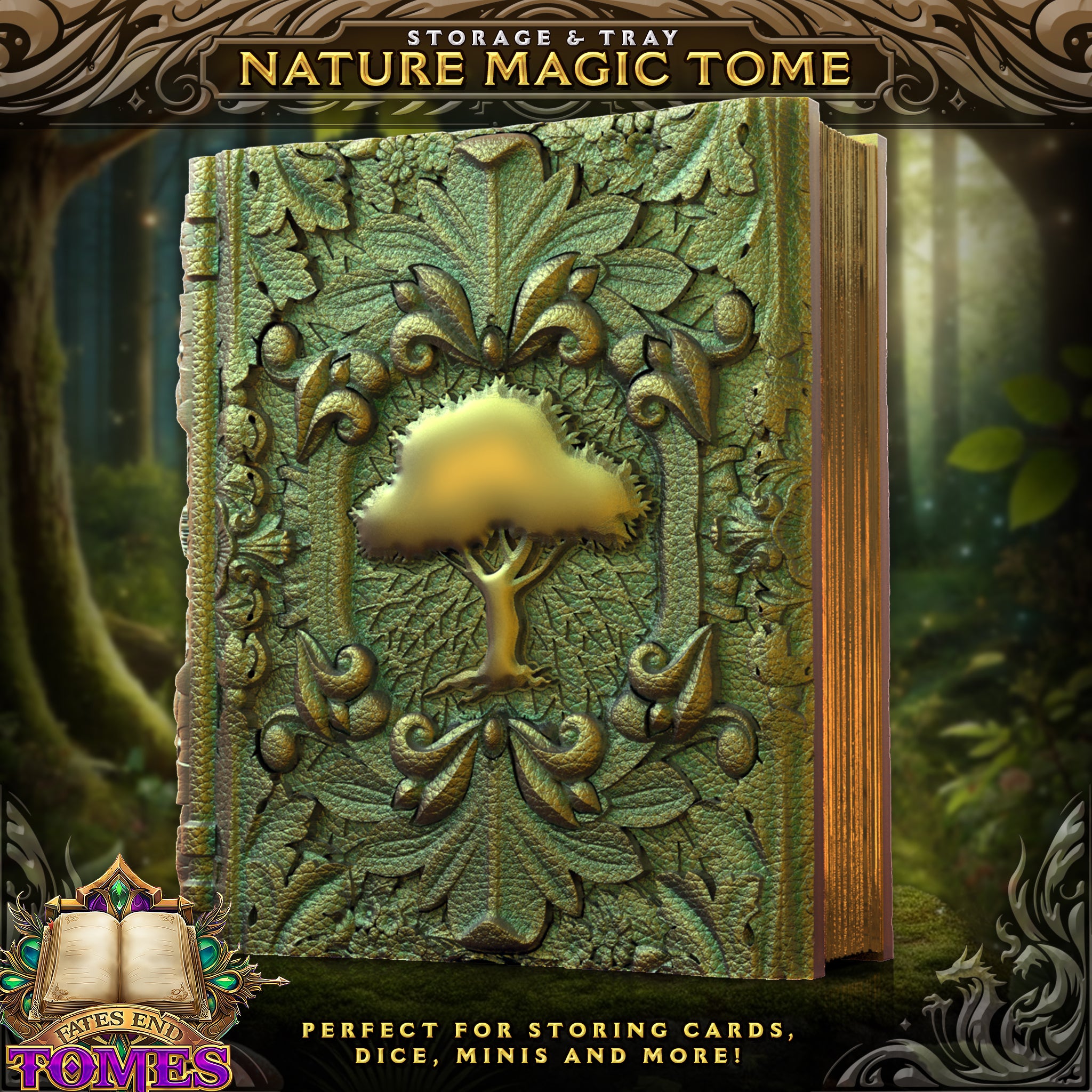 Nature Magic Tome - Storage / Roll Tray / Dice Tower