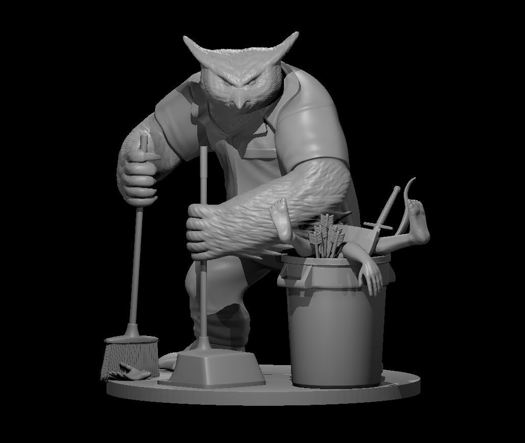 Owlbear Dungeon Janitor miniature