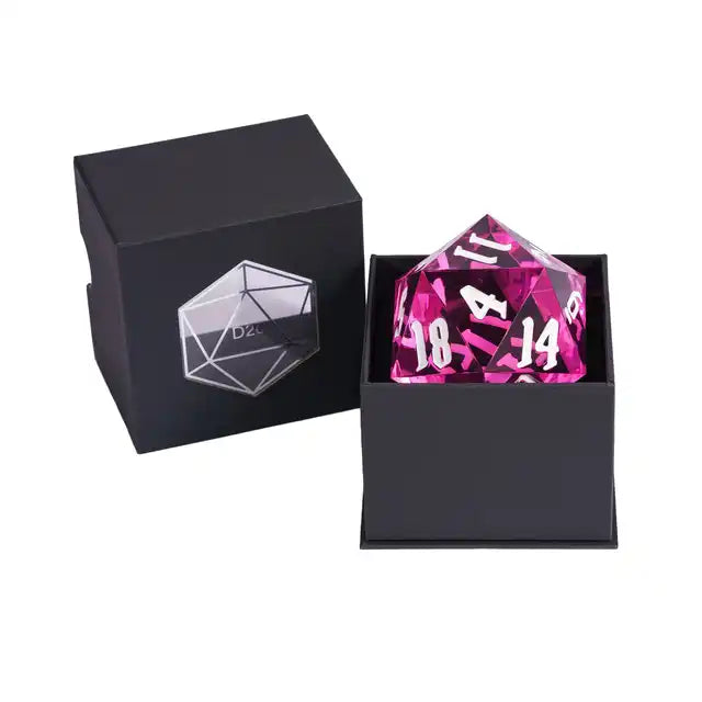 55mm D20 Chonk - Crystal Pink