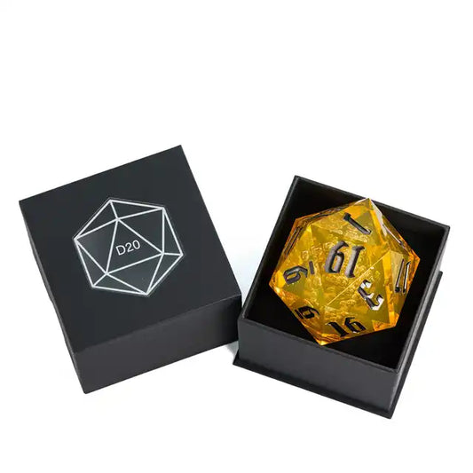 55mm D20 Chonk - Crystal Yellow Bubbles