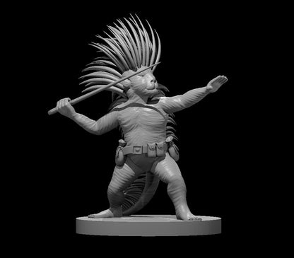Porcupinefolk Quil Thrower 28mm Scale Miniature