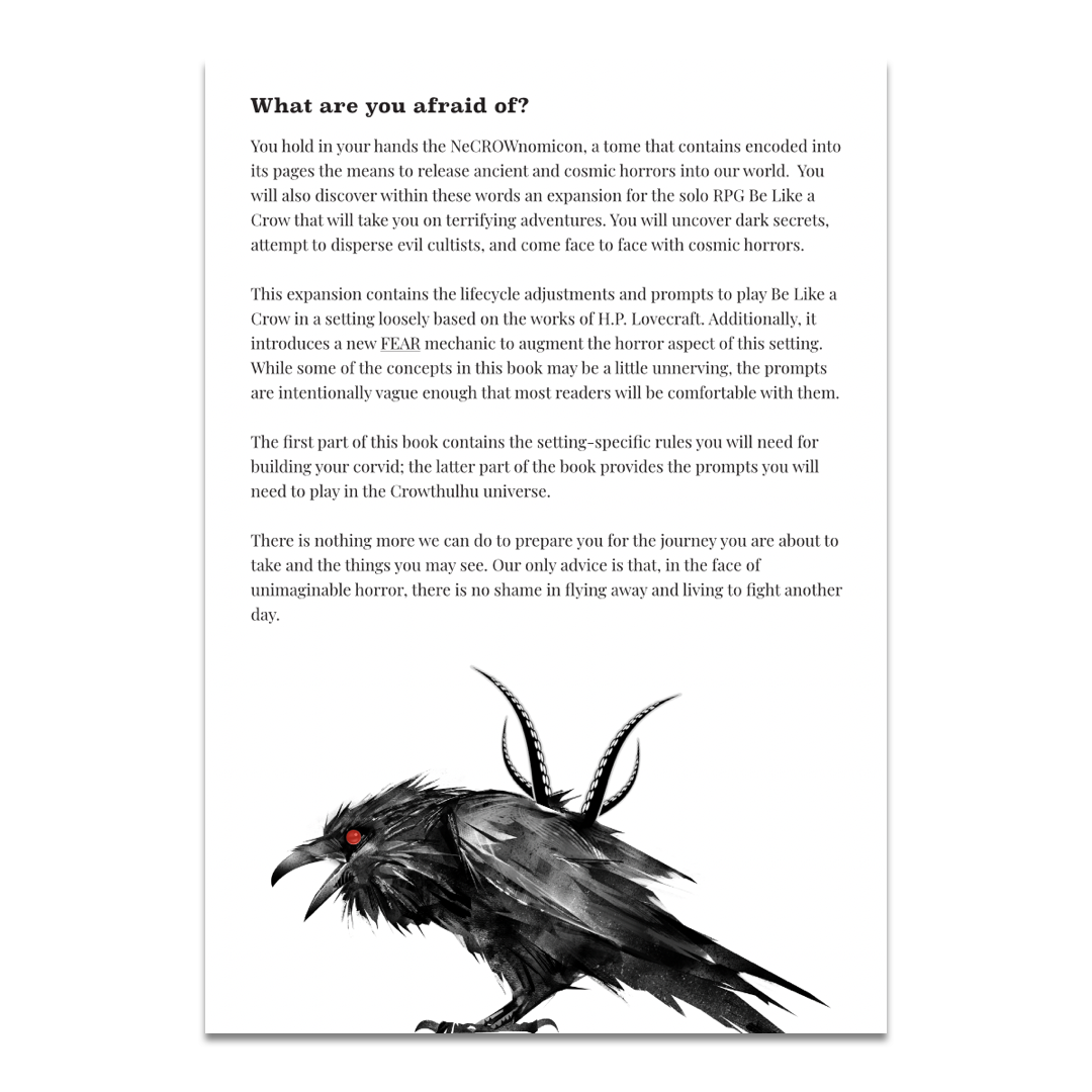 Crowthulhu - a Cosmic Horror Setting for Be Like a Crow