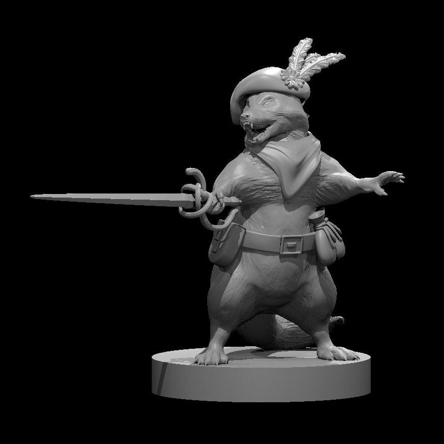 Raccoon Swashbuckler 28mm Scale Miniature