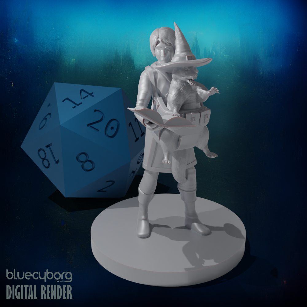 Raccoon Wizard and his Apprentice 28mm Scale Miniature