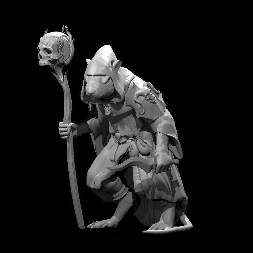 Ratfolk Warlock 28mm Scale Miniature