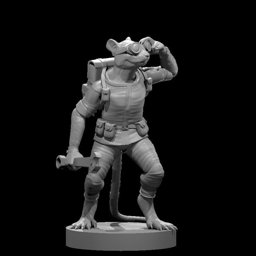 Ratfolk Artificer - 28mm Scale Miniature