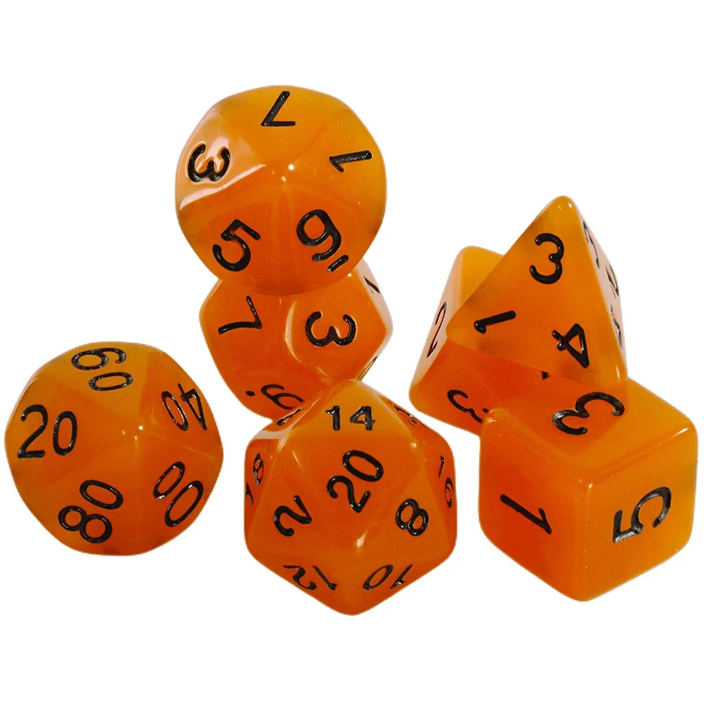 Glow In The Dark Dice Set - Orange For D&D & Pathfinder TTRPG Role ...