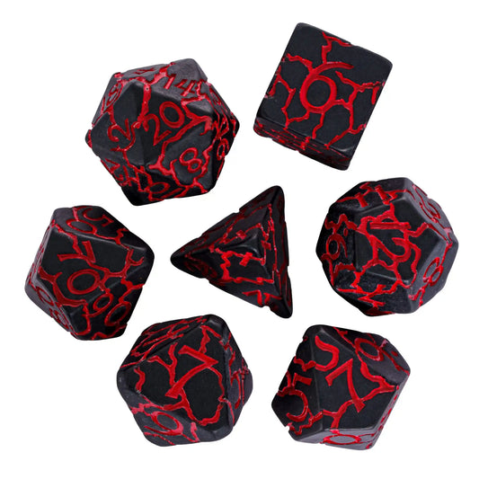 Scorched Earth Dice Set - Infernal Obsidian