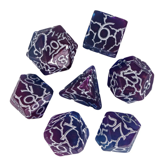 Scorched Earth Dice Set - Amethyst Veinstone