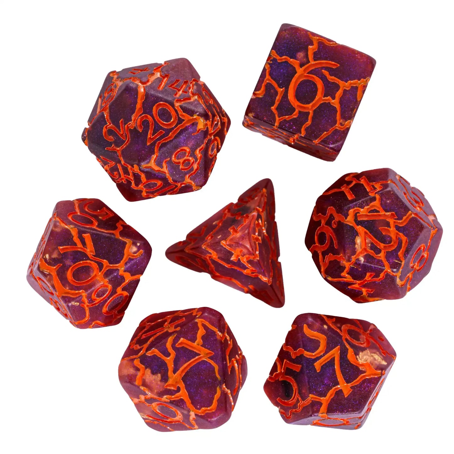 Scorched Earth Dice Set - Amber Amethyst