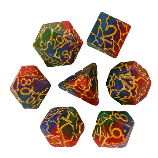 Scorched Earth Dice Set - Chroma Crystallite