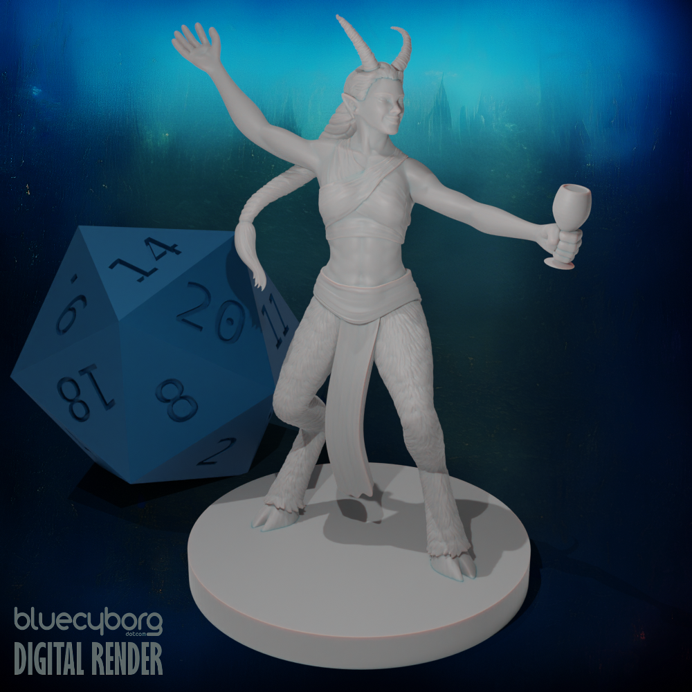 Satyr Female Bard 2 28mm Scale Miniature