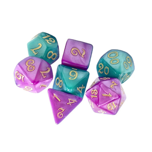 Two Tone Dice Set - Violet/Green