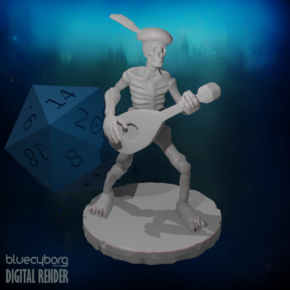 Skeleton Bard 2 28mm Scale Miniature