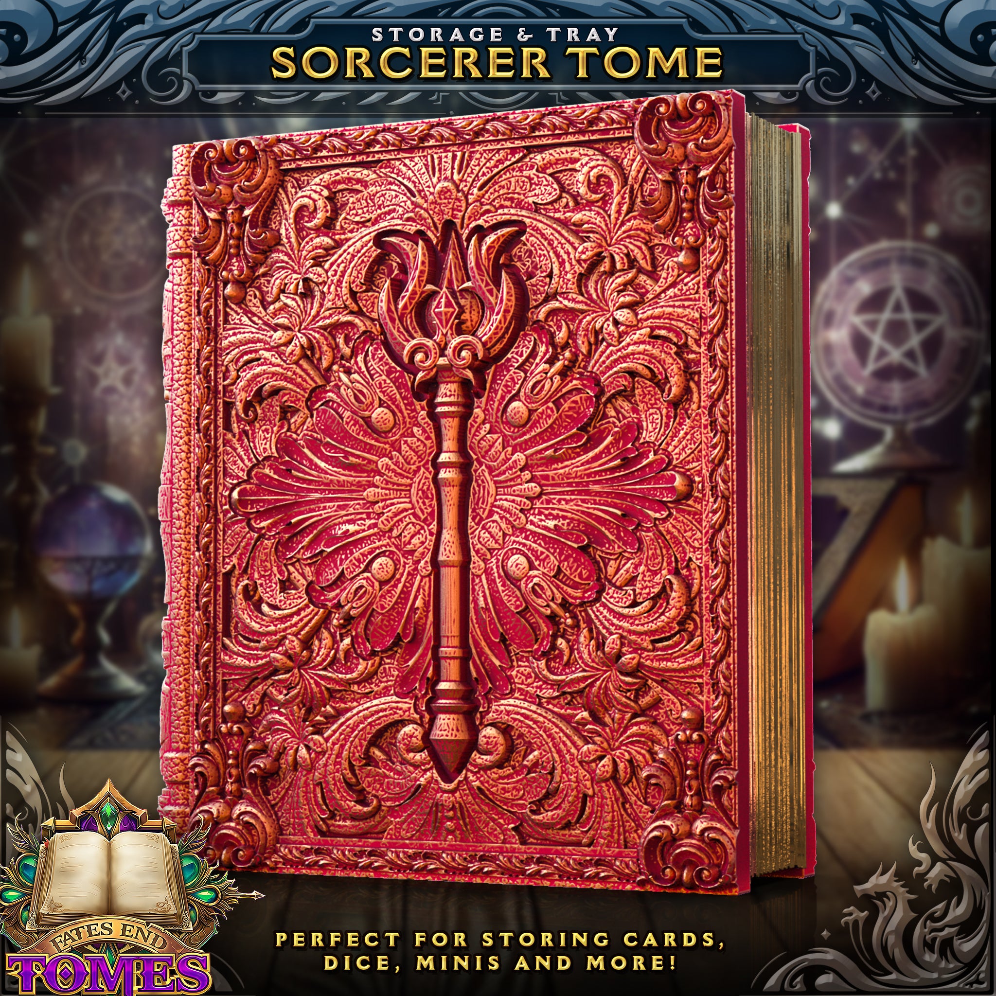 Sorcerer Tome - Storage / Roll Tray / Dice Tower