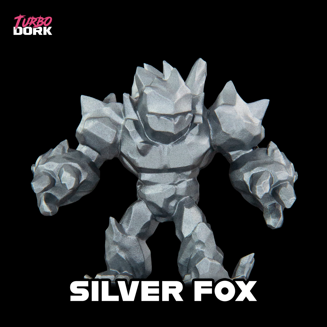 Turbo Dork: Silver Fox Metallic Acrylic Paint 22ml Bottle