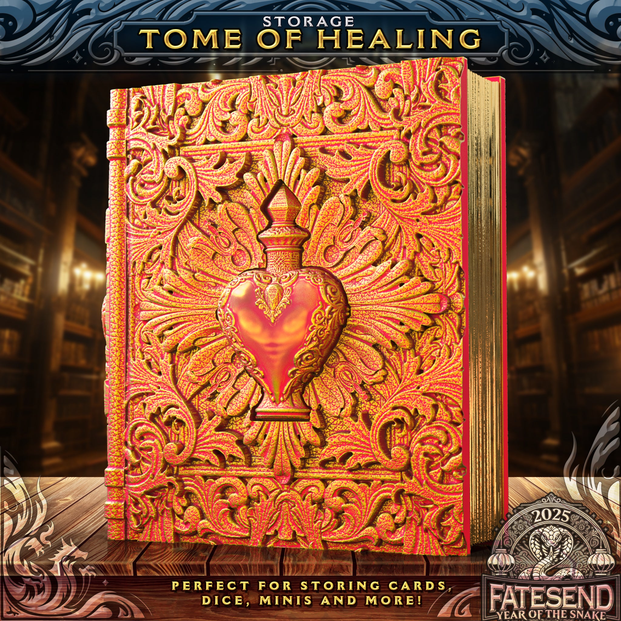 Healing Potion Tome - Storage / Roll Tray / Dice Tower