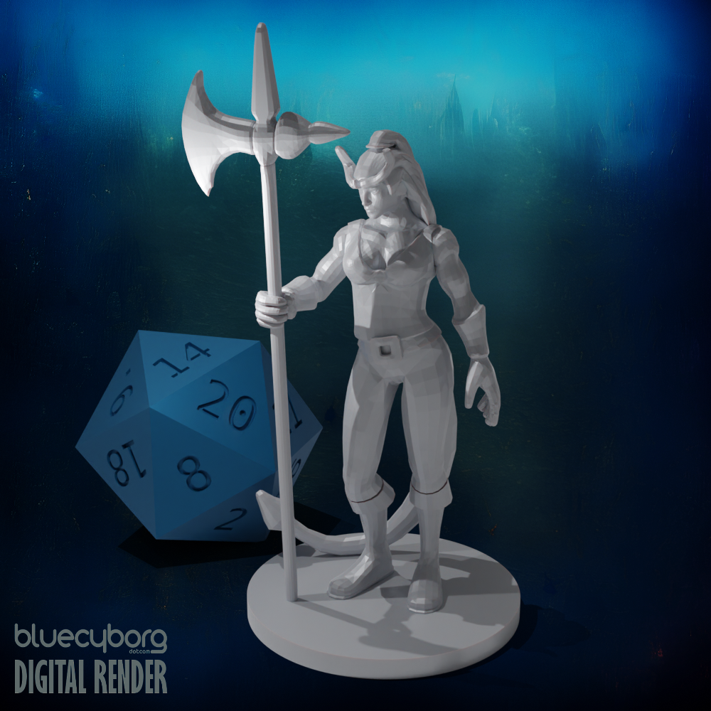 Tiefling Female Barbarian 28mm Scale Miniature