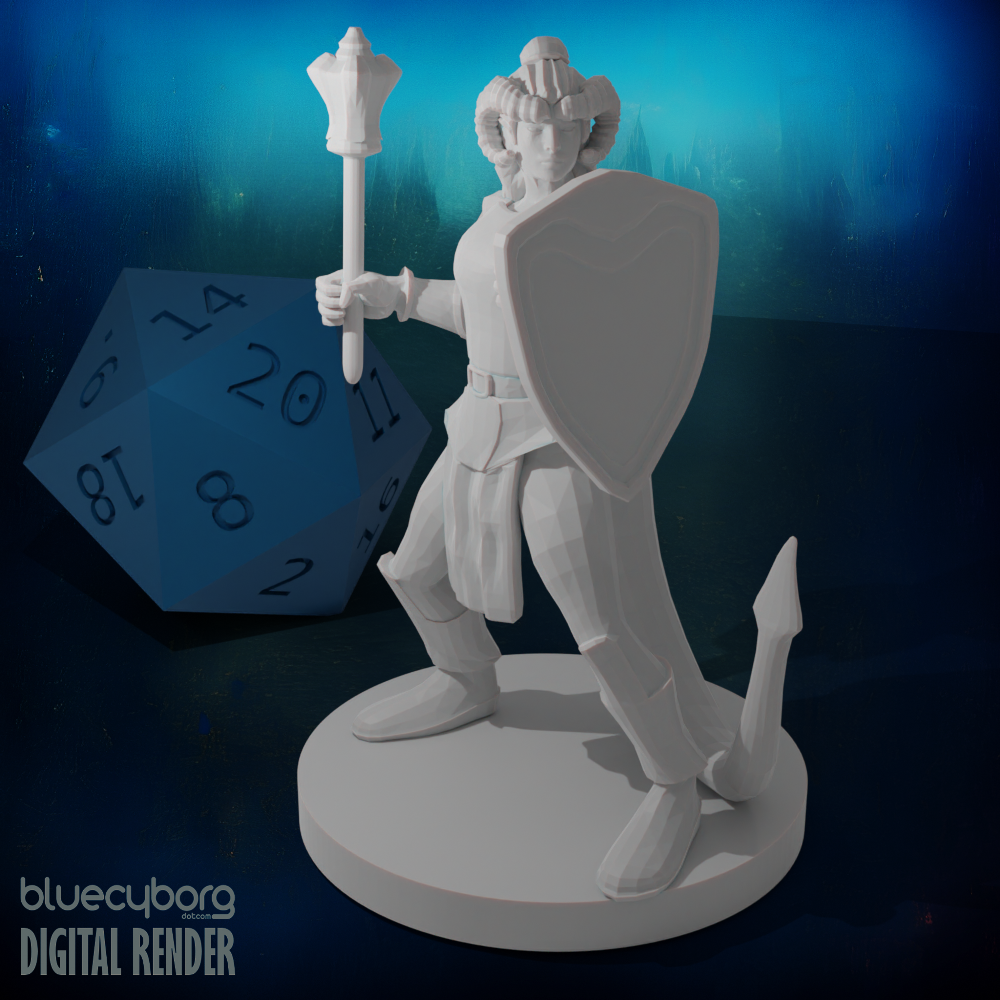 Tiefling Female Cleric 28mm Scale Miniature