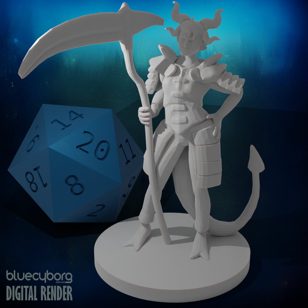 Tiefling Female Death Cleric 28mm Scale Miniature